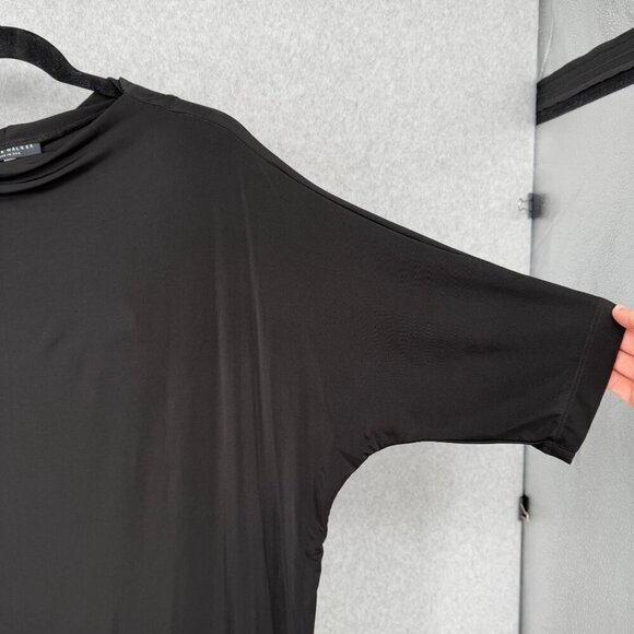 Bryn Walker Oversized Tunic Dress Size M Black Stretch Lagenlook Neutral Stretch - Picture 2 of 12